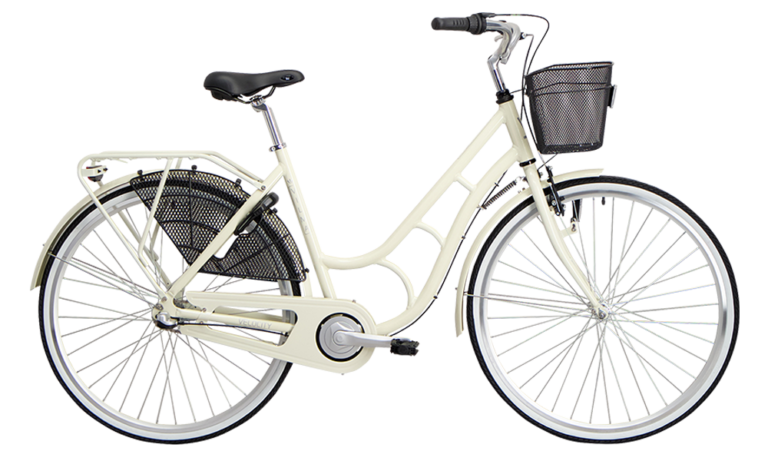 ladies white bike with basket